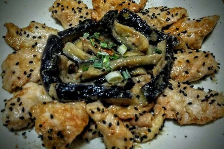 柔らか～♪鶏むね肉と茄子を西京味噌焼き