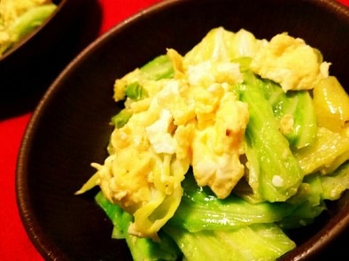 キャベツと卵のとろみ中華炒めの写真