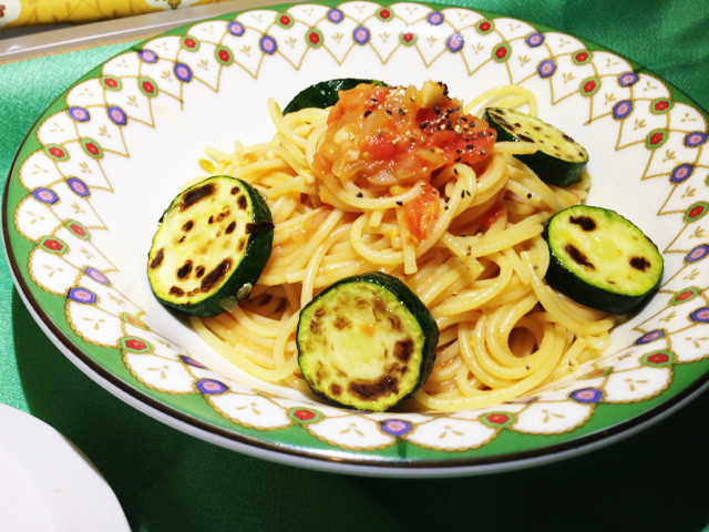 夏野菜☆ズッキーニとトマトのパスタ♪の画像