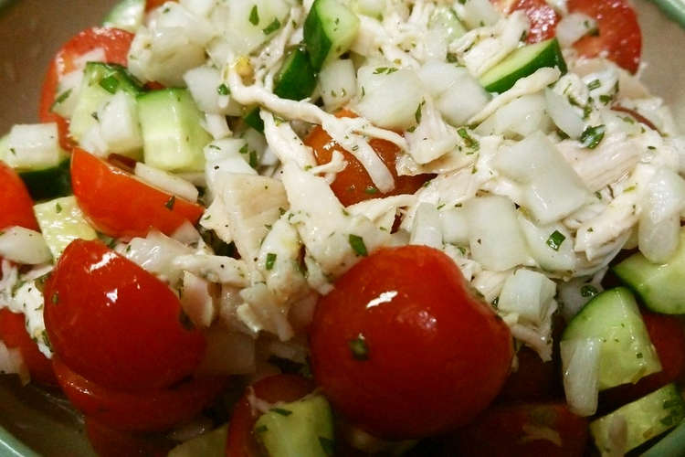 ミニトマトと鳥胸肉のマリネ レシピ 作り方 By とんかつだいすき クックパッド 簡単おいしいみんなのレシピが351万品