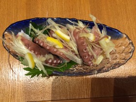 たこの刺身からし酢味噌みょうがレモン