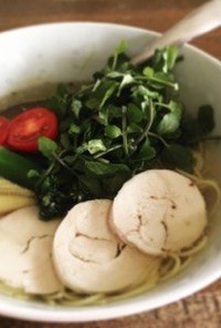 アレンジ麺☆鶏ハムとクレソンの冷ラーメン