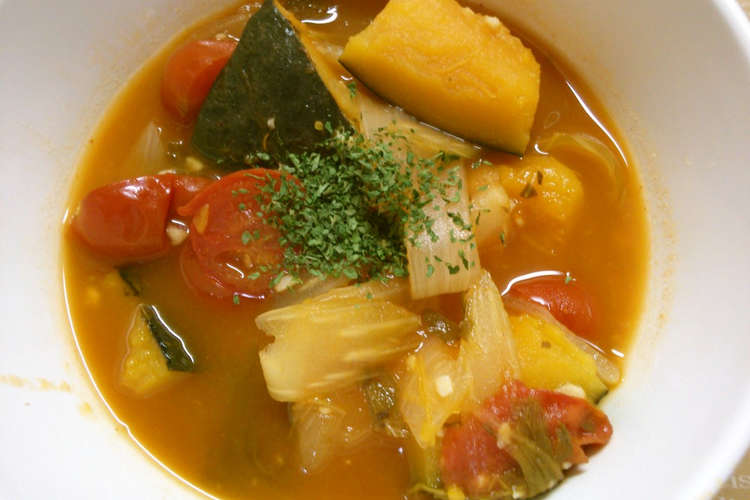 セロリと ミニトマト かぼちゃのスープ レシピ 作り方 By 331ミミイ クックパッド 簡単おいしいみんなのレシピが357万品
