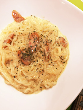 しらたきで簡単濃厚カルボナーラパスタ風
