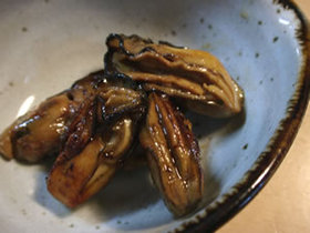 牡蠣の赤ワイン風照り焼き