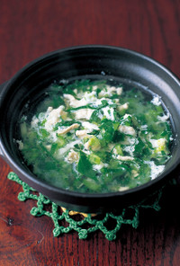 小松菜と卵白のスープ