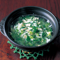小松菜と卵白のスープ