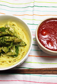 冷やしトマトつけ麺 バジルチキンのせ