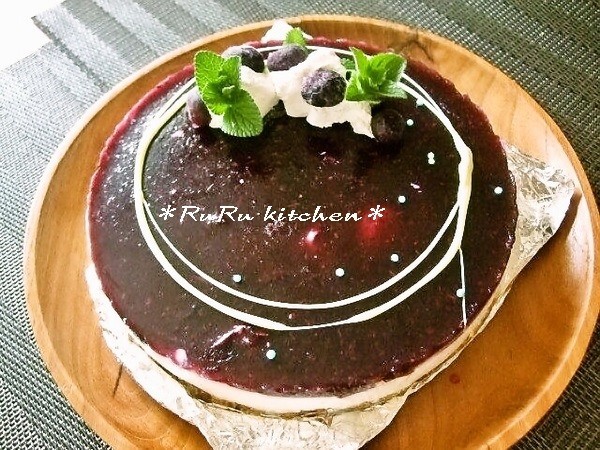 ブルーベリーレアチーズケーキの画像