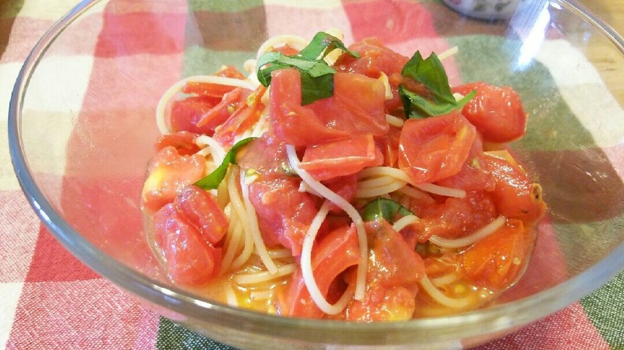 トマトたっぷり冷製スパゲティの画像