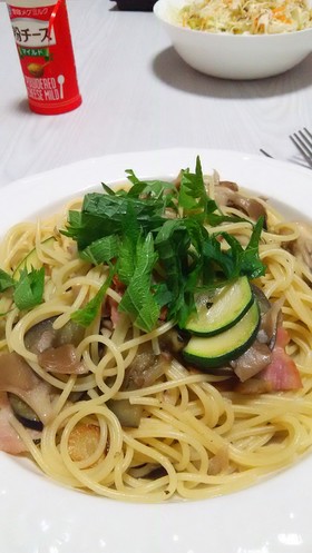 ナスとズッキーニの和風パスタ
