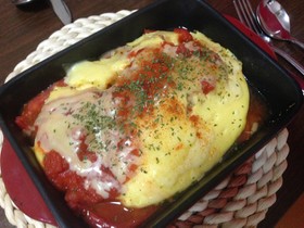チキン味噌ソテーのポレンタ包み
