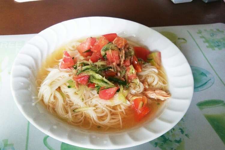 アレンジ素麺 ツナトマきゅうりそうめん レシピ 作り方 By Jellyjam クックパッド