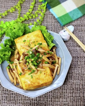 焼き肉のタレでマヨガーリック豆腐ステーキ