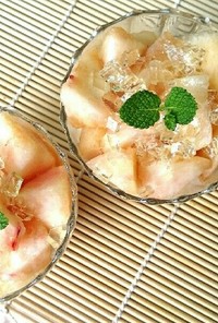 ☆桃とカルピスムースのひんやりデザート☆