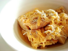 高野豆腐としらすの卵とじ