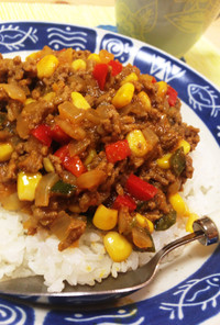 レンジで作る☆簡単夏野菜ドライカレー