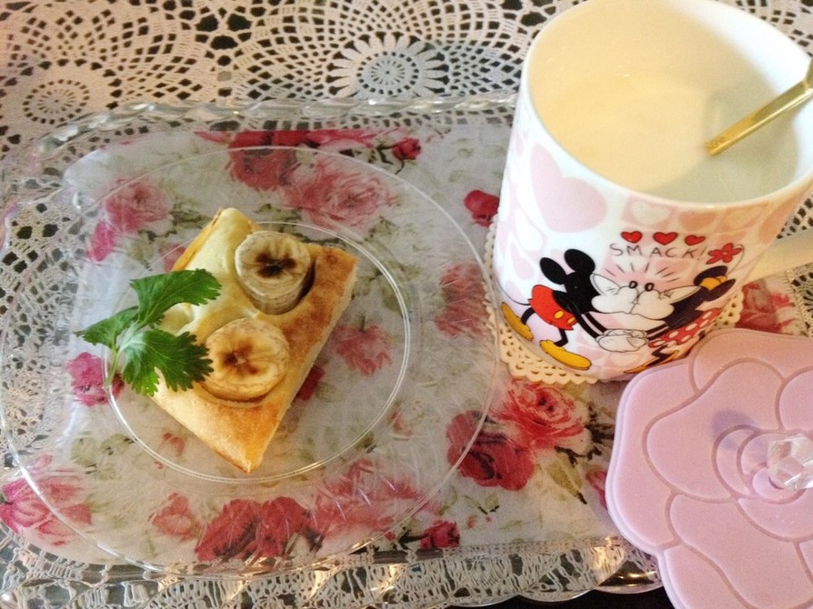 朝食用♪クリームチーズとバナナのケーキ♡の画像