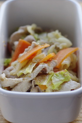 <常備菜>冷しゃぶとキャベツのごま和え