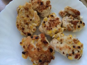 とうもろこしととり肉のかき揚げ(天ぷら)