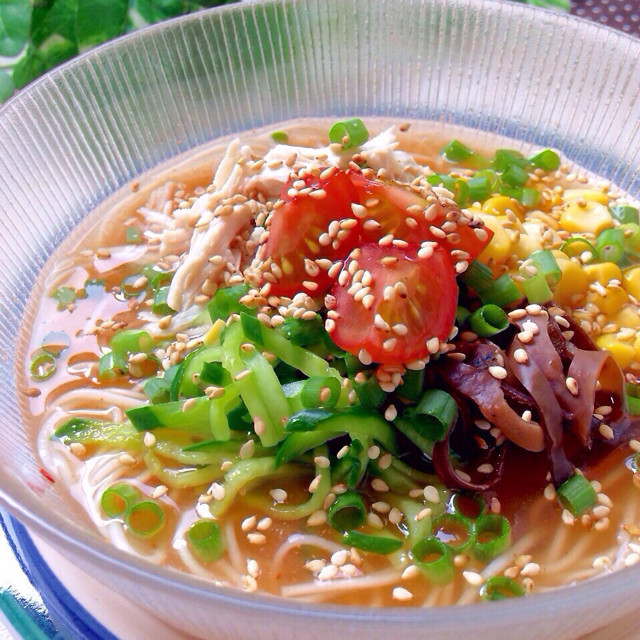 おすすめ♡冷麺風スープdeぶっかけ素麺の画像