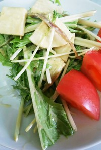 水菜とみょうがと大根のマヨポンサラダ