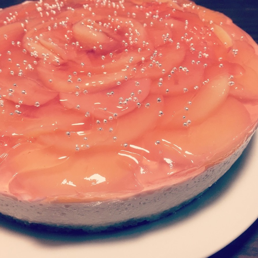 作りやすい♡桃のヨーグルトムースケーキの画像