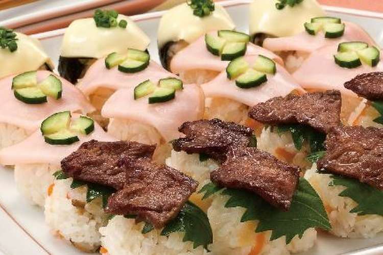 焼肉とハムのお子様手まり寿司 レシピ 作り方 By ライフ クックパッド