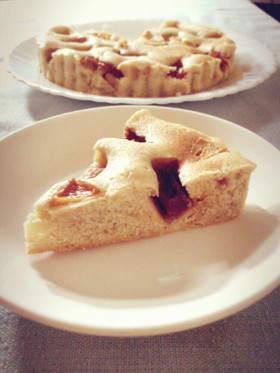 焼き桃とろとろ♡桃のタルトケーキ〆
