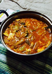 韓国の男子飯 ブテチゲ（部隊鍋）