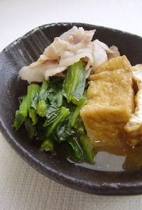 小松菜と豚バラのさっと煮。