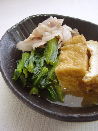 小松菜と豚バラのさっと煮。の写真