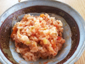 【離乳食中期〜】野菜のトマトリゾット
