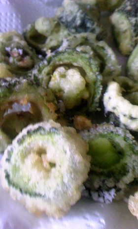 ゴーヤと枝豆の天ぷら