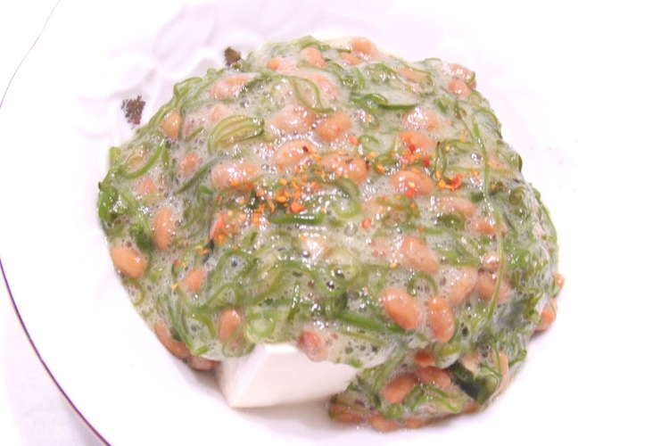 ダイエット中の夕飯 メカブ納豆腐 レシピ 作り方 By 晩酌天国 クックパッド 簡単おいしいみんなのレシピが357万品