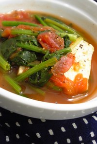 簡単☆豆腐とほうれん草のトマトスープ