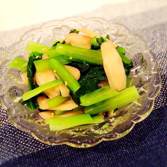 サッパリ美味しい！新生姜と小松菜のナムルの画像