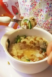 離乳食完了期❤納豆をスプーン食べする裏技