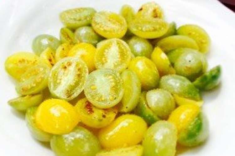 青いトマトのオリーブ炒め かじこさん風 レシピ 作り方 By ひなたファーム クックパッド