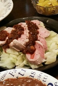 豚ヒレ☆茹で豚の香味ソース掛け