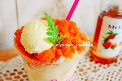 フルーツかき氷～桃バニラ～の写真