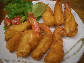 エビを挟んだ贅沢エビフライ