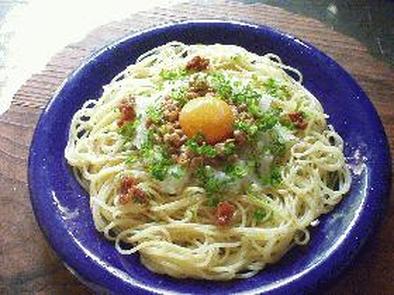 スパゲッティーニ　おろし納豆の写真