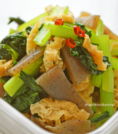 小松菜とコンニャクの炒め煮の画像