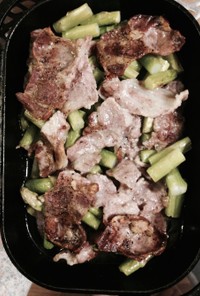 簡単自宅ダッチ！豚バラ肉とアスパラガス
