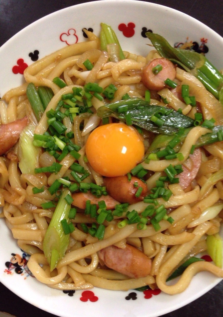 めんつゆで簡単焼きうどんの画像