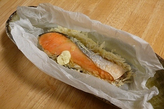 塩鮭とキャベツの簡単レンジ蒸しの画像