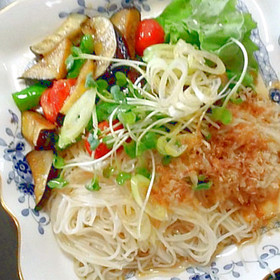 夏野菜ココナッツ風味そうめん