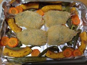 冷凍フライをオーブンで焼いちゃお☆