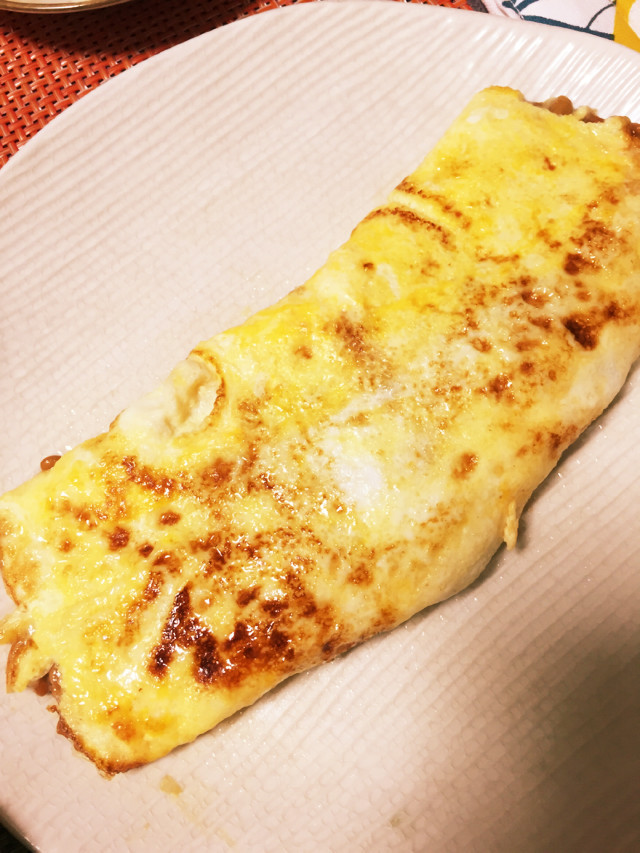 簡単5分☆ふわふわたまごの納豆チーズ巻きの画像